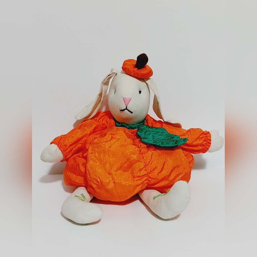 Vintage Cloth Body Bunny Rabbit Puffy Nylon Parachute Pumpkin Costume Plush